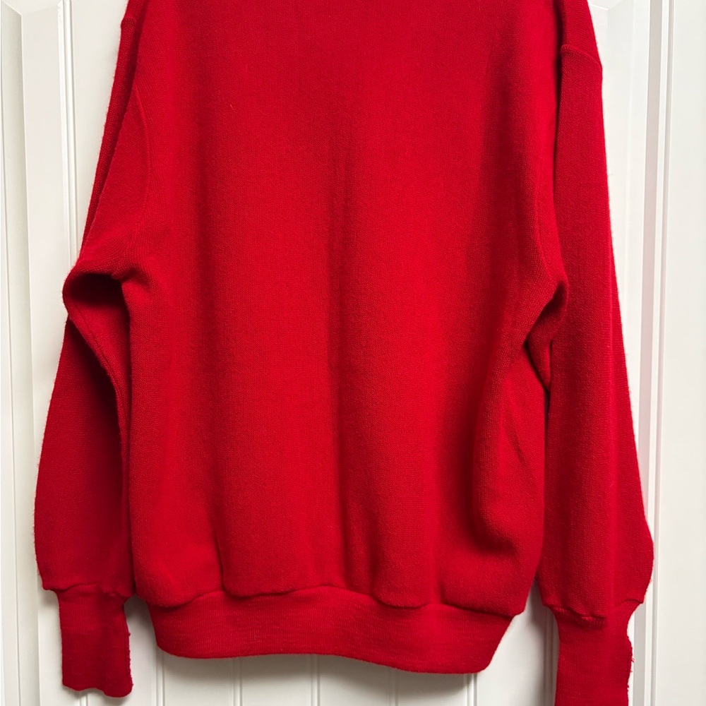 Vintage Izod Lacoste Men's Vibrant Red Cardigan Size Large Excellent - Picture 2 of 14